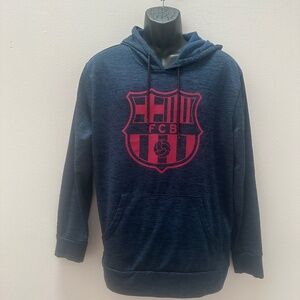 FC Barca Barcelona Soccer Hoodie Large AUTHENTIC gently worn 100% polyester